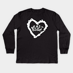 Beast Mode in a Heartbeat Kids Long Sleeve T-Shirt